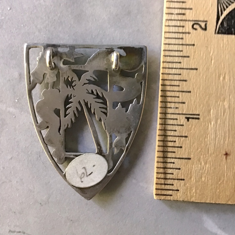 Sterling Silver Palm Tree Pendant with Chain - Picture 3 of 6